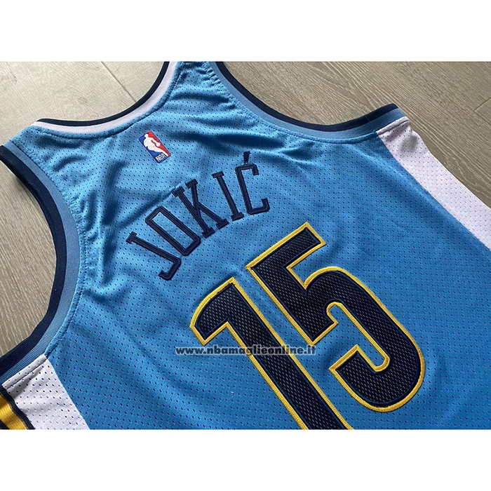 Maglia Denver Nuggets Nikola Jokic #15 Mitchell & Ness 2016-17 Blu